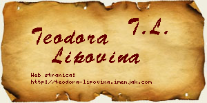 Teodora Lipovina vizit kartica
